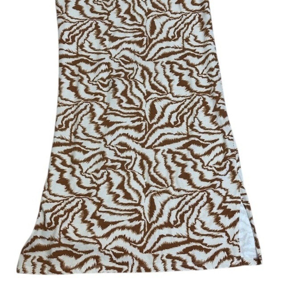 Nine West Midi Dress Brown Zebra Print Casual T-Shirt Dress‎ Large - Picture 6 of 12